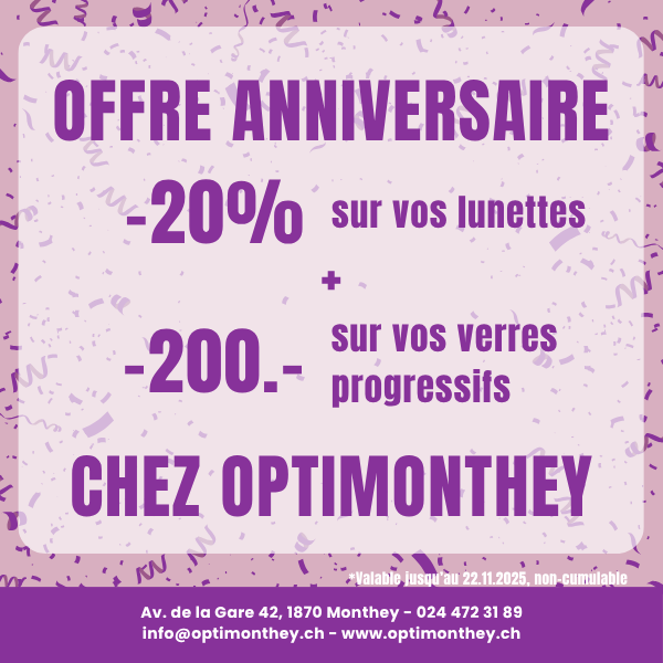 Offre 20ans POP UP Monthey